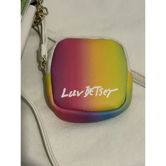 Luv Betsey By Betsey Johnson White Multicolor Crossbody Purse With Coin Pouch - Picture 4 of 9